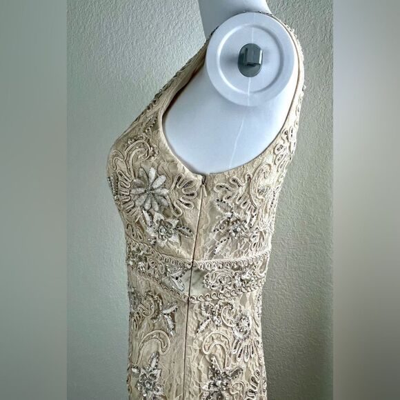 Sue Wong Antique Campaign Beaded Cocktail Dress - Picture 5 of 9